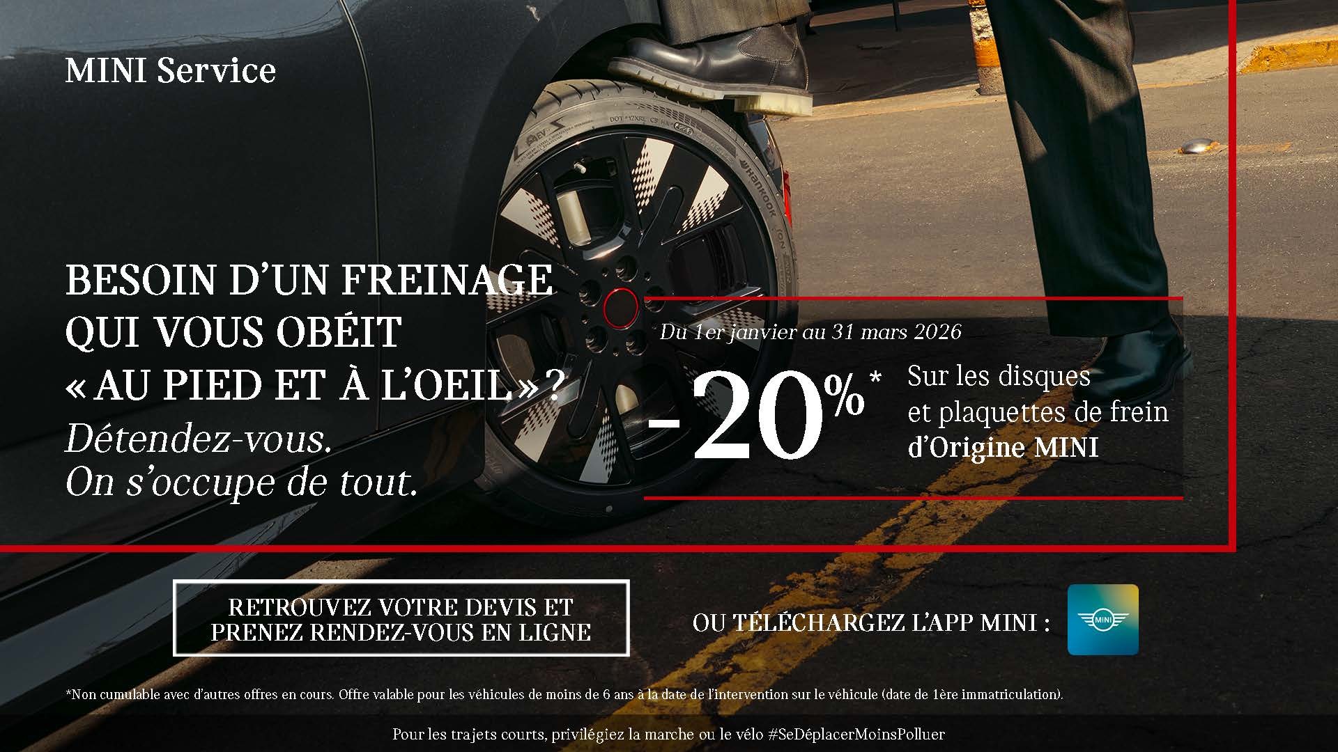 -20% sur les disques et les plaquettes d'Origine MINI