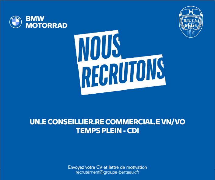 RECRUTEMENT – Conseiller / Conseillère Commercial(e) VN/VO BMW Motorrad H/F