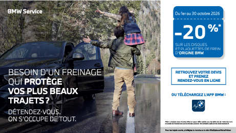 -20 % sur les disques et plaquettes d'Origine BMW à Chartres et Dreux